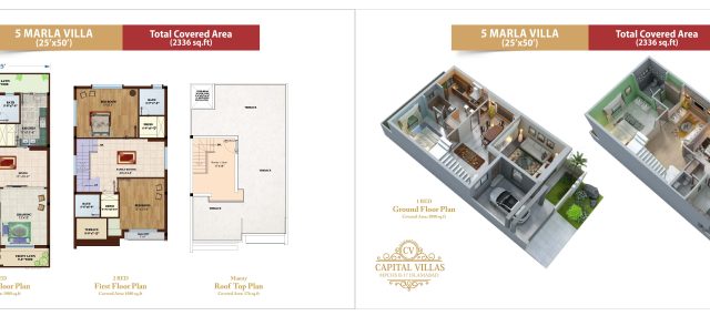 Capital Villas Floor and Layout Plan 5 Marla