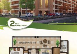 Two Bed Luxury Apartment Layout Plan
