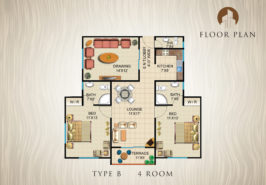 Type B-4-Rooms-Apartment-Layout-Plan