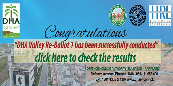 DHA Valley Islamabad Balloting Results