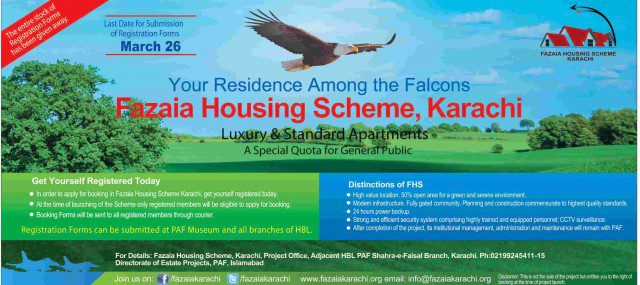 Fazaia Housing Scheme Karachi