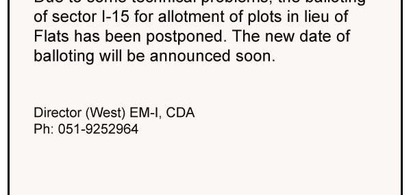 Postponement of I-15 Balloting