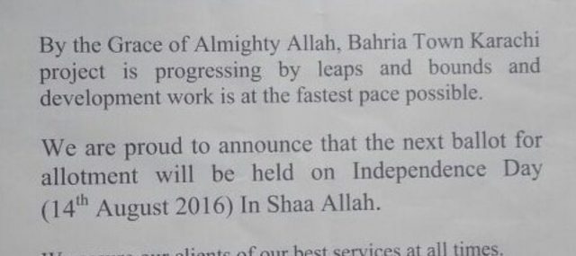 Bahria Town Karachi Balloting Date