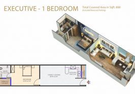 1 Bed Executive Apartment Layout Plan