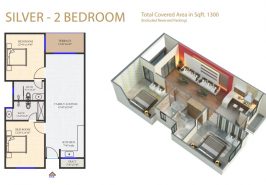 2 Bed Silver Apartment Layout Plan