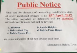 Bahria Karachi Final Notice