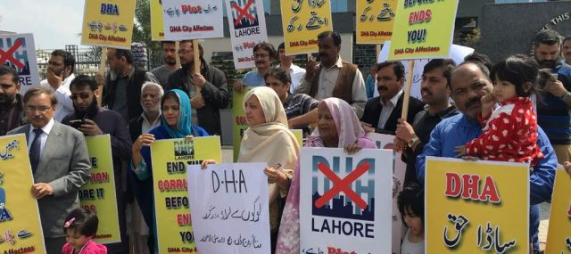 DHA City Lahore Protests