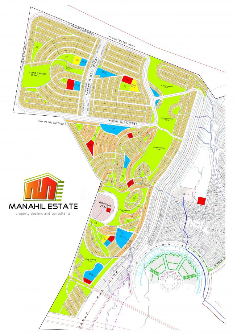 Bahria Town Karachi Eiffel Tower Location & Revised Map of Precinct 37