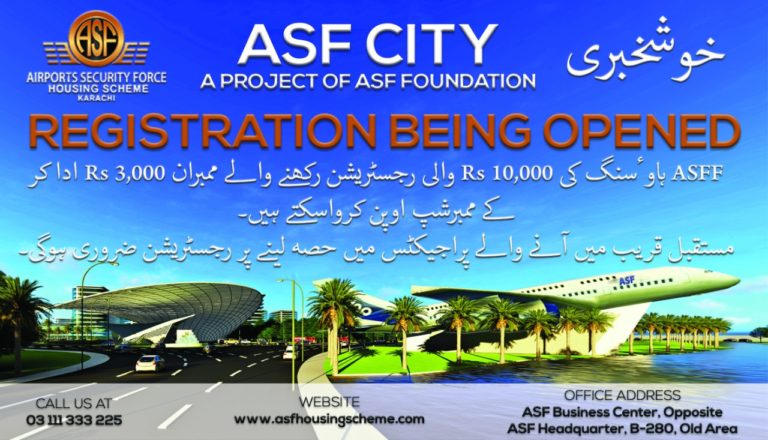 ASF Housing Scheme Karachi Registrations Being Opened