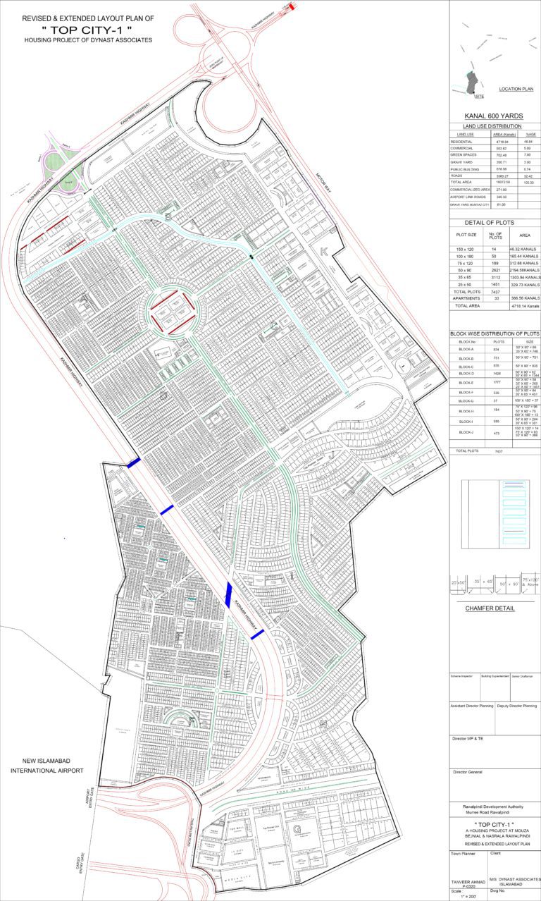 Revised and Extended New Layout Map of Top City-1 Islamabad