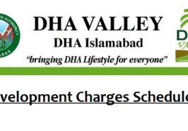 DHA Valley Services Development Charges Schedule for Reballoted Plots