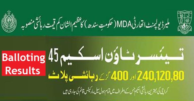 Taiser Town Scheme 45 Karachi Balloting Results Announced