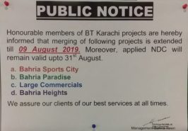 Bahria Karachi Merging Deadline Notice