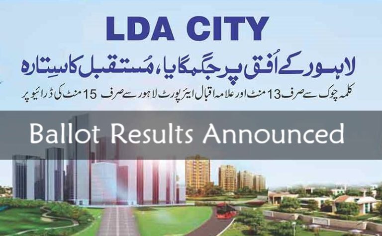 LDA City Lahore Ballot Results 2019 Check Online