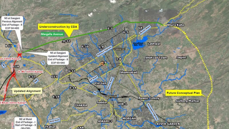 Margalla Avenue Route Map