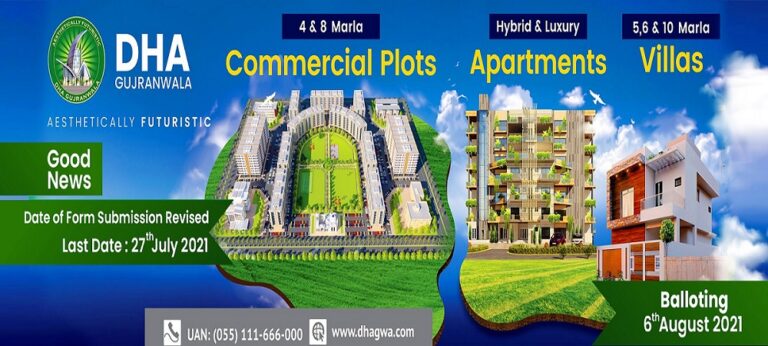 DHA Gujranwala New Booking 2021: Villas, Apartments & Commercial Plots