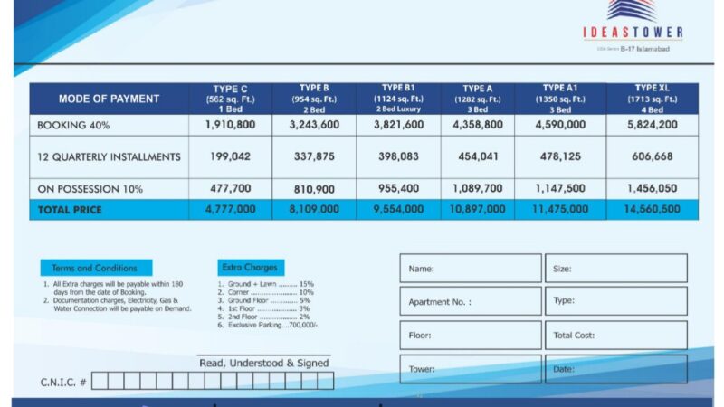 Installment plan ideas tower