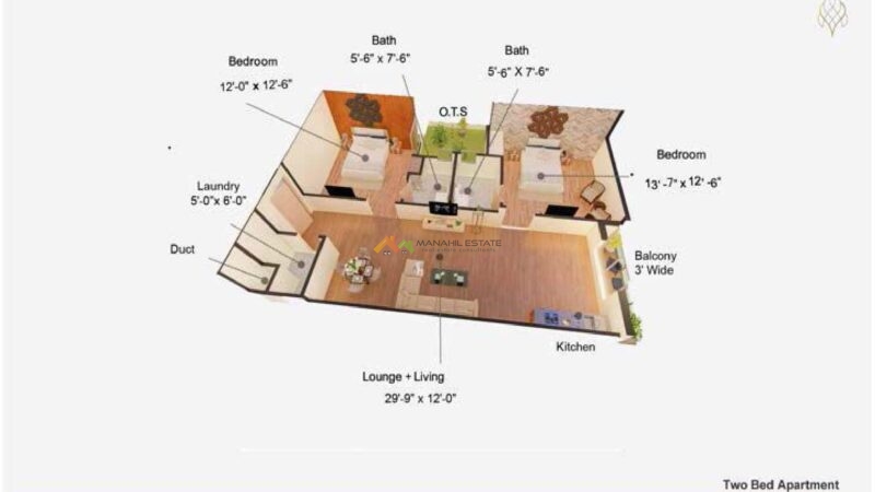 Two Bed Apartment Layout