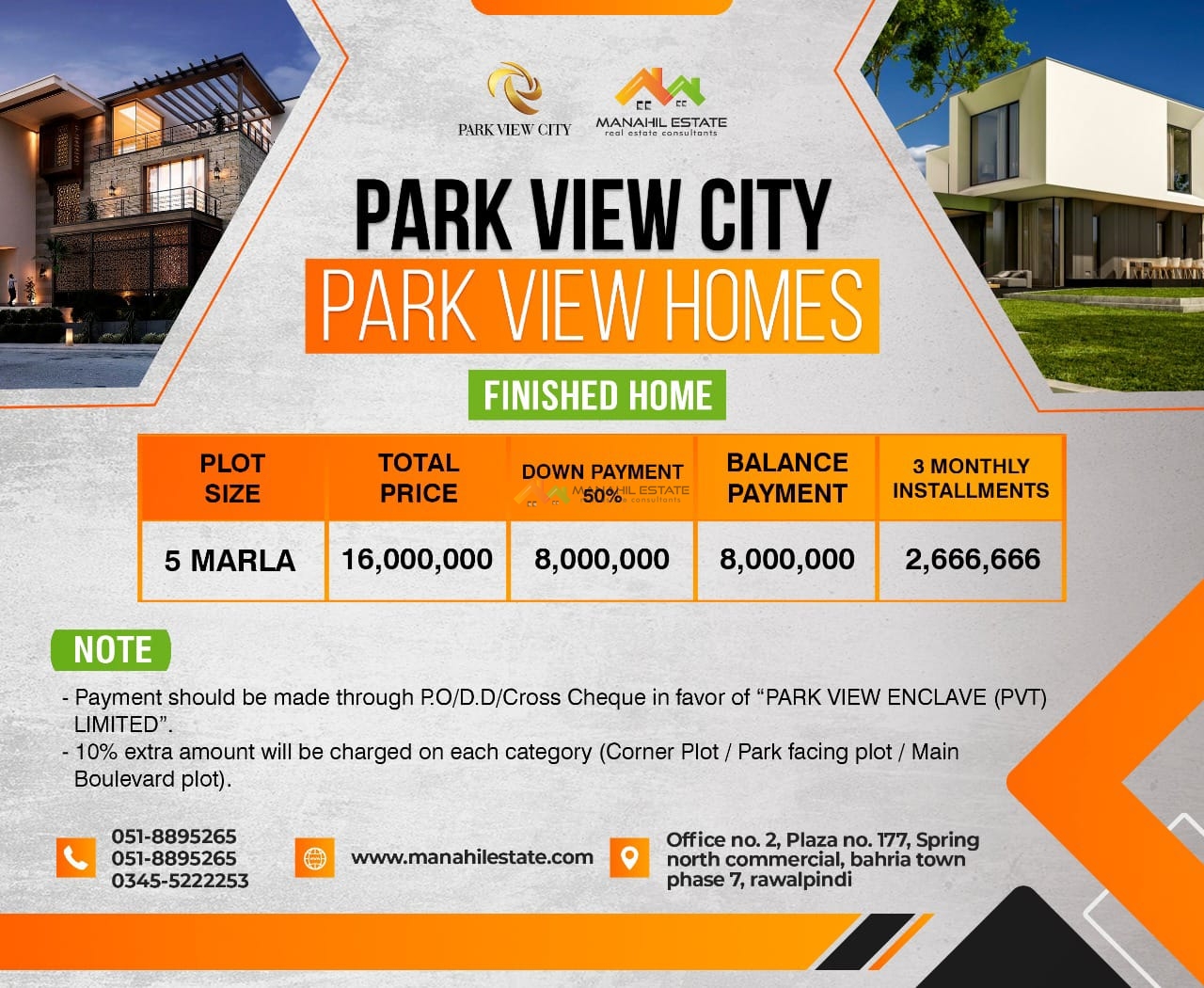 Park View Homes Payment Plan