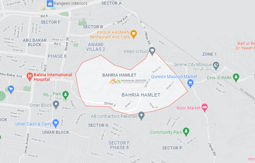 bahira hamlets location map