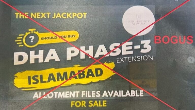 DHA Islamabad Dubs DHA Phase 3 Extension Files as Bogus