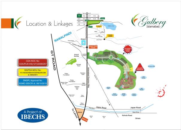 Gulberg Greens Location Map