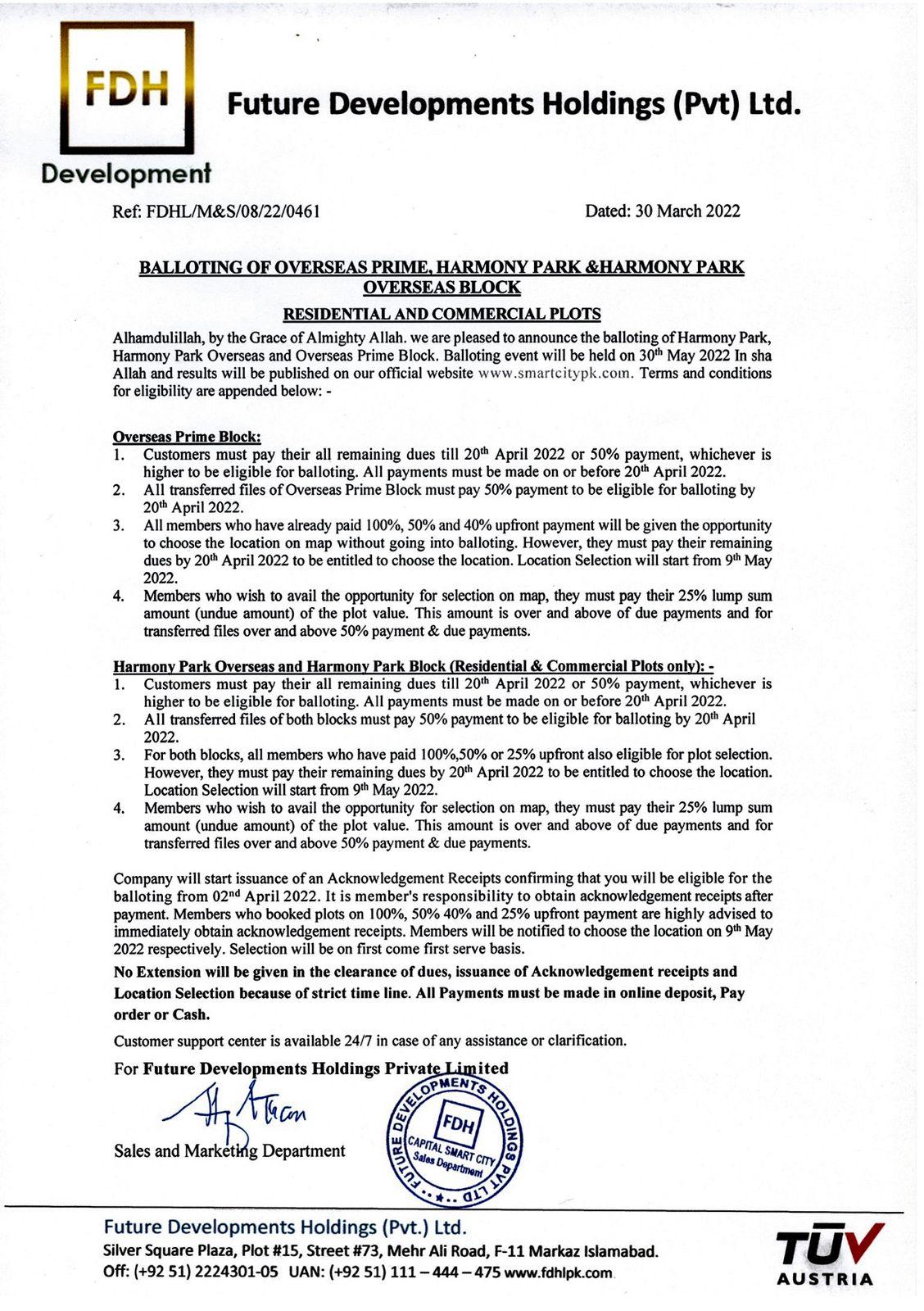 Capital Smart City Balloting Policy