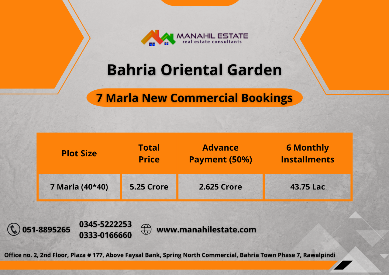 Bahria Oriental Garden Payment Plan