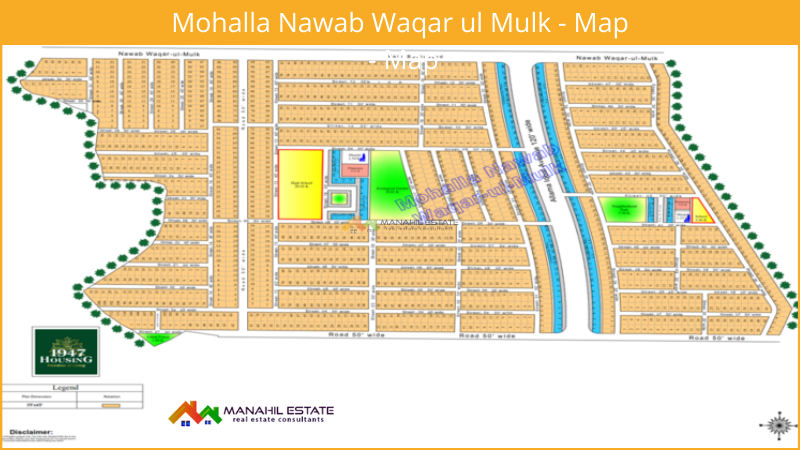 1947 Housing Islamabad Mohalla Nawab Waqar ul Mulk Map