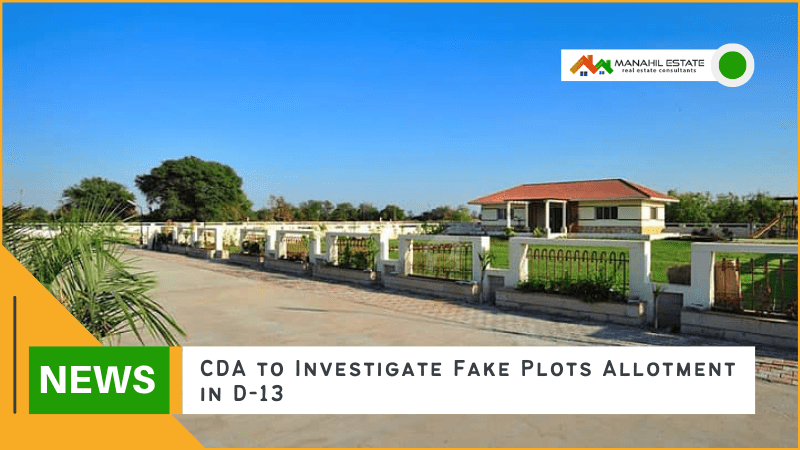 fake allotment of plots in the CDA-sector D-13/2