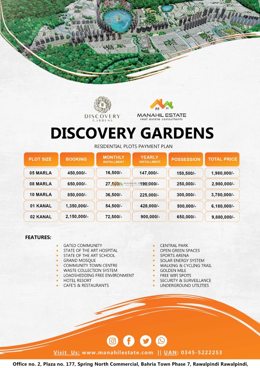 discovery gardens Payment Plan