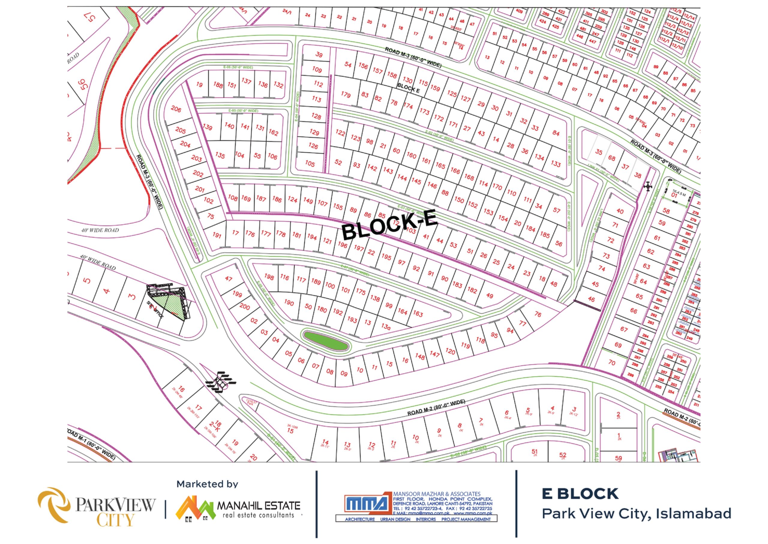 Park View E Block Map