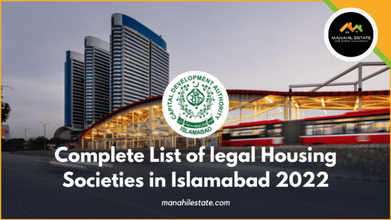 Complete List of legal Housing Societies in Islamabad 2022