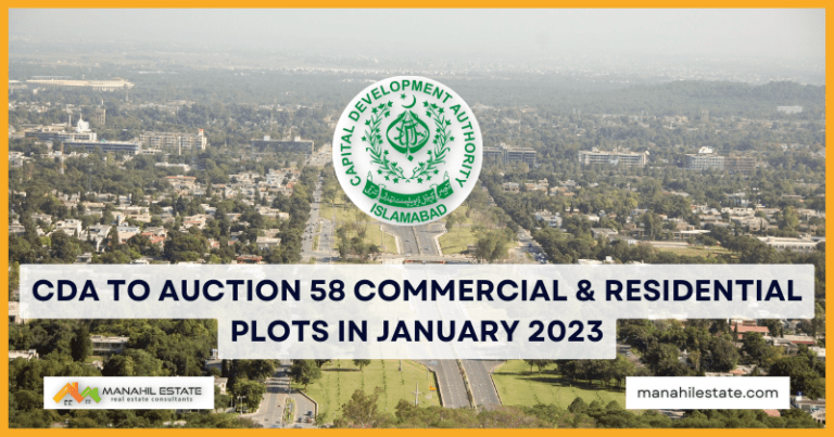 CDA to Auction 58 Commercial & Residential Plots in January 2023