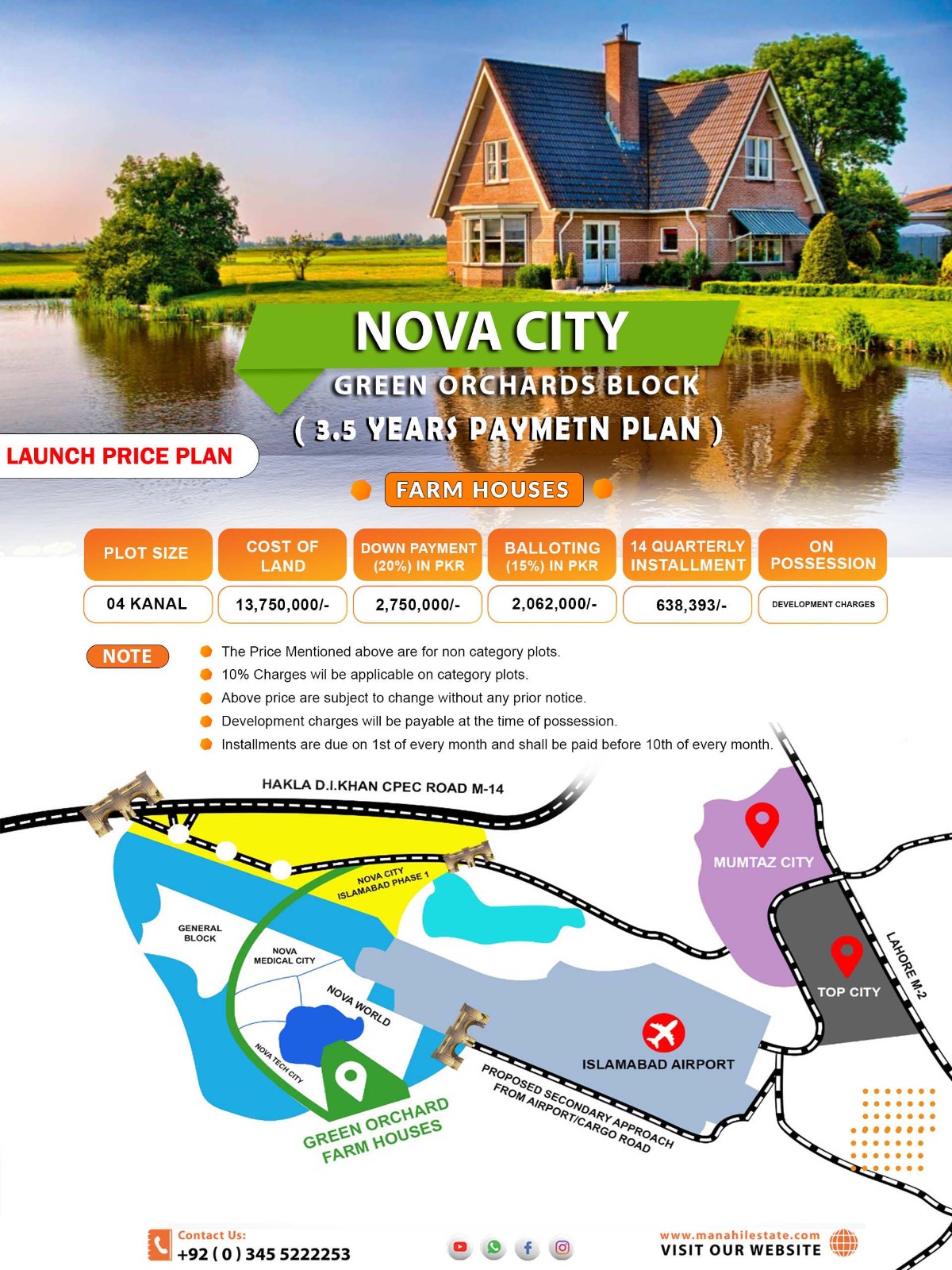 Nova City Green Orchard Farmhouses Post-Launch Payment Plan