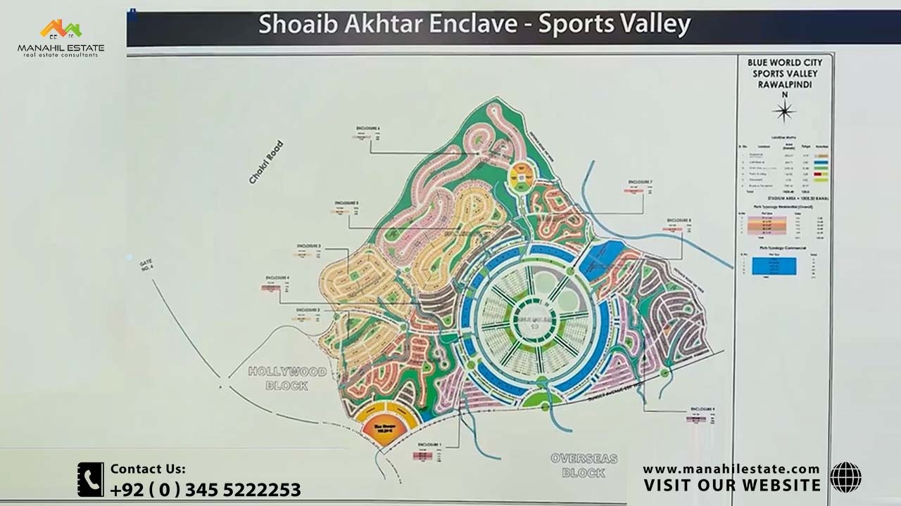 Blue World City Shoaib Akhtar Enclave Map
