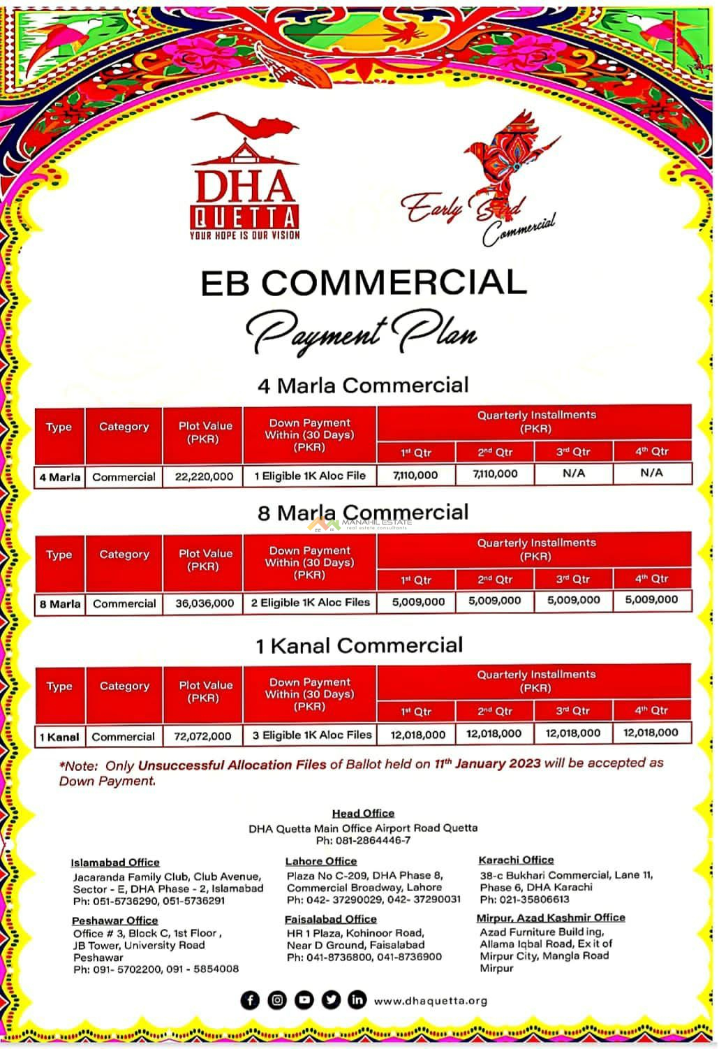 DHA Quetta Early Bird commercials