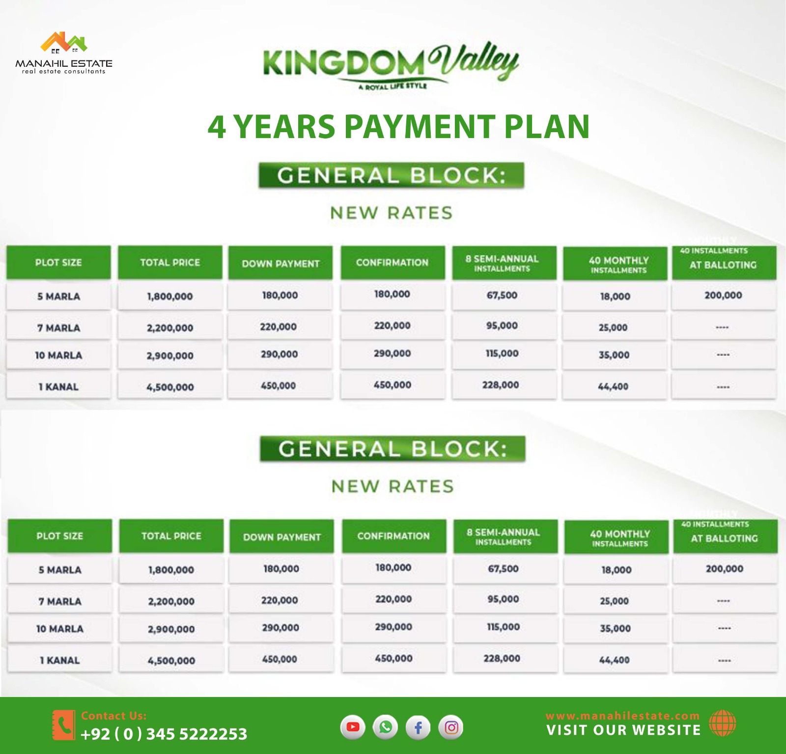 Kingdom Valley General Block Payment Plan