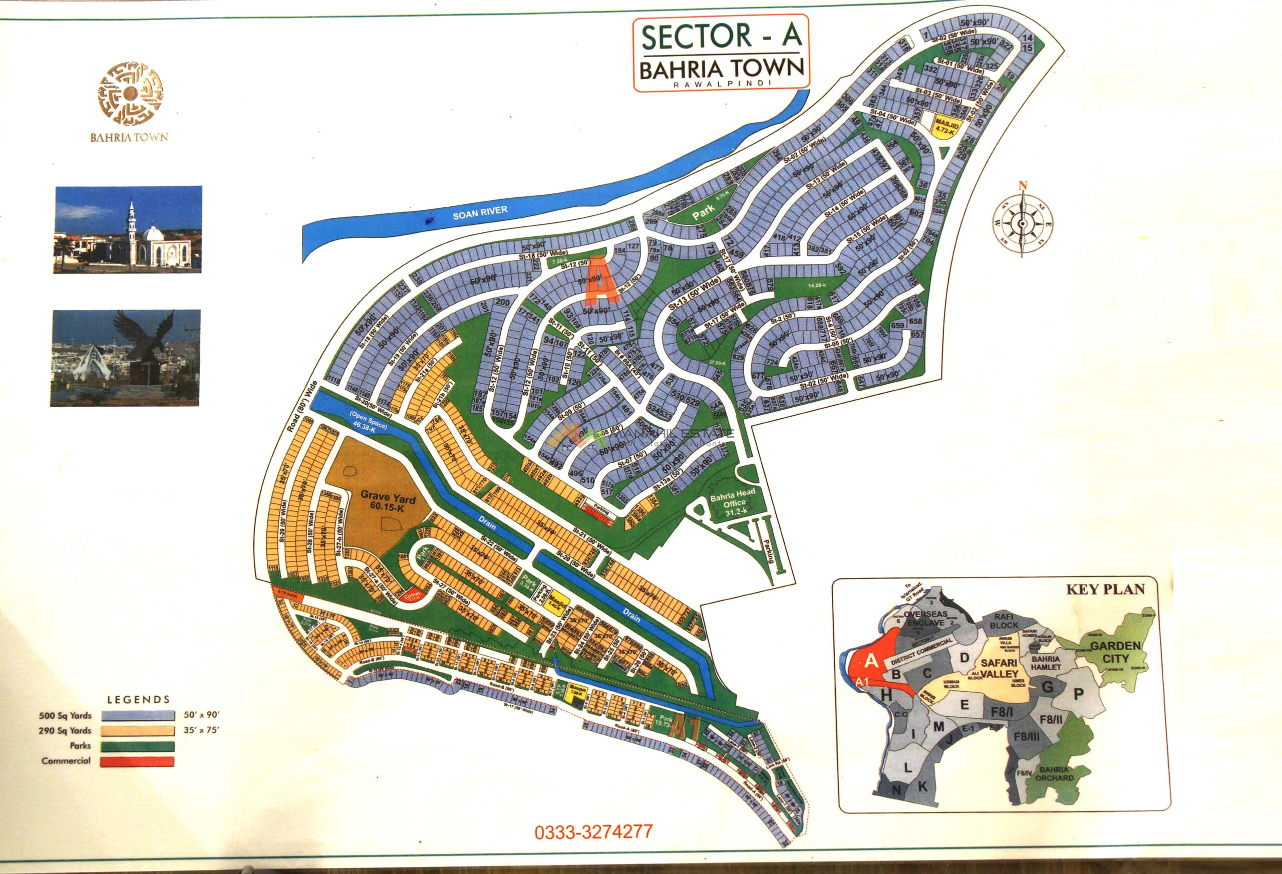 Sector A Phase 8 Bahria Town Map