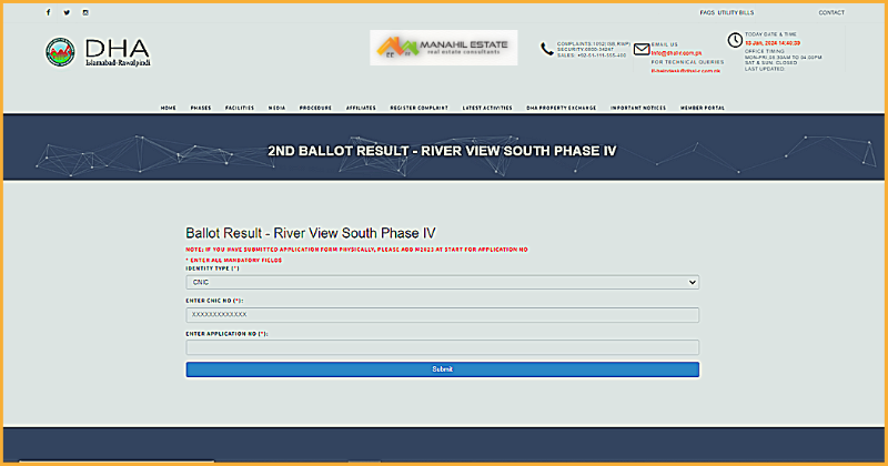 DHA Islamabad River View South second balloting results