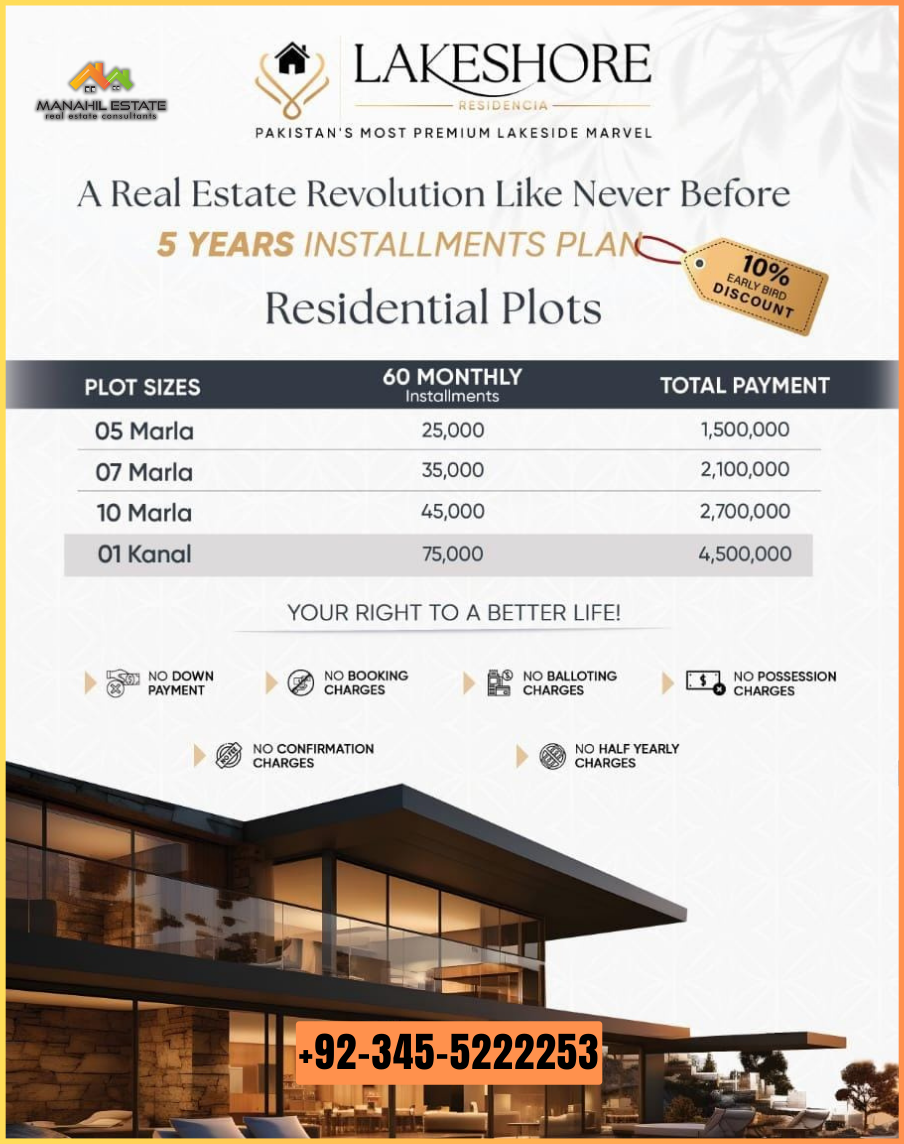 Lakeshore City Residential Plots Payment Plan