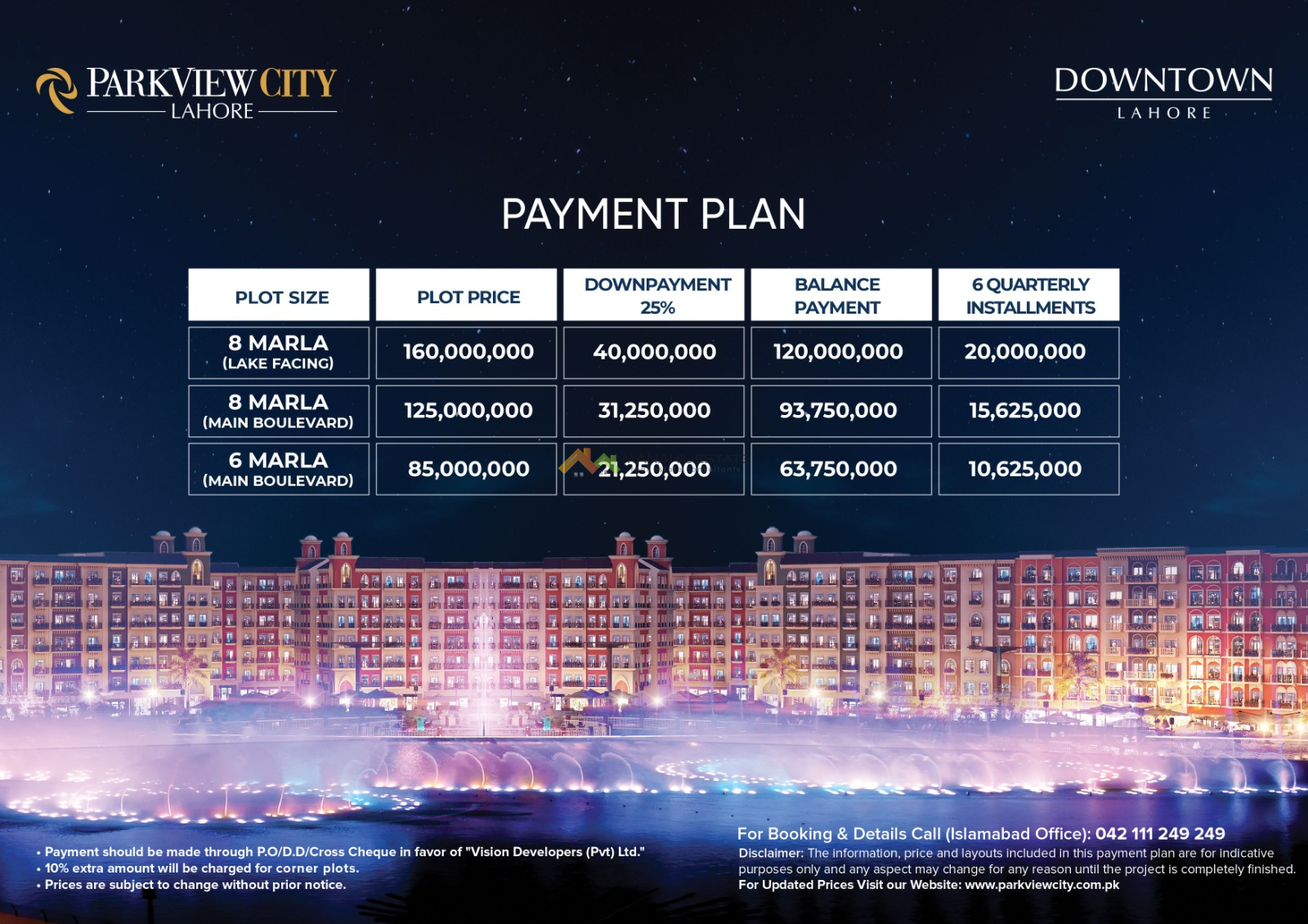 Park View City Downtown Payment Plan