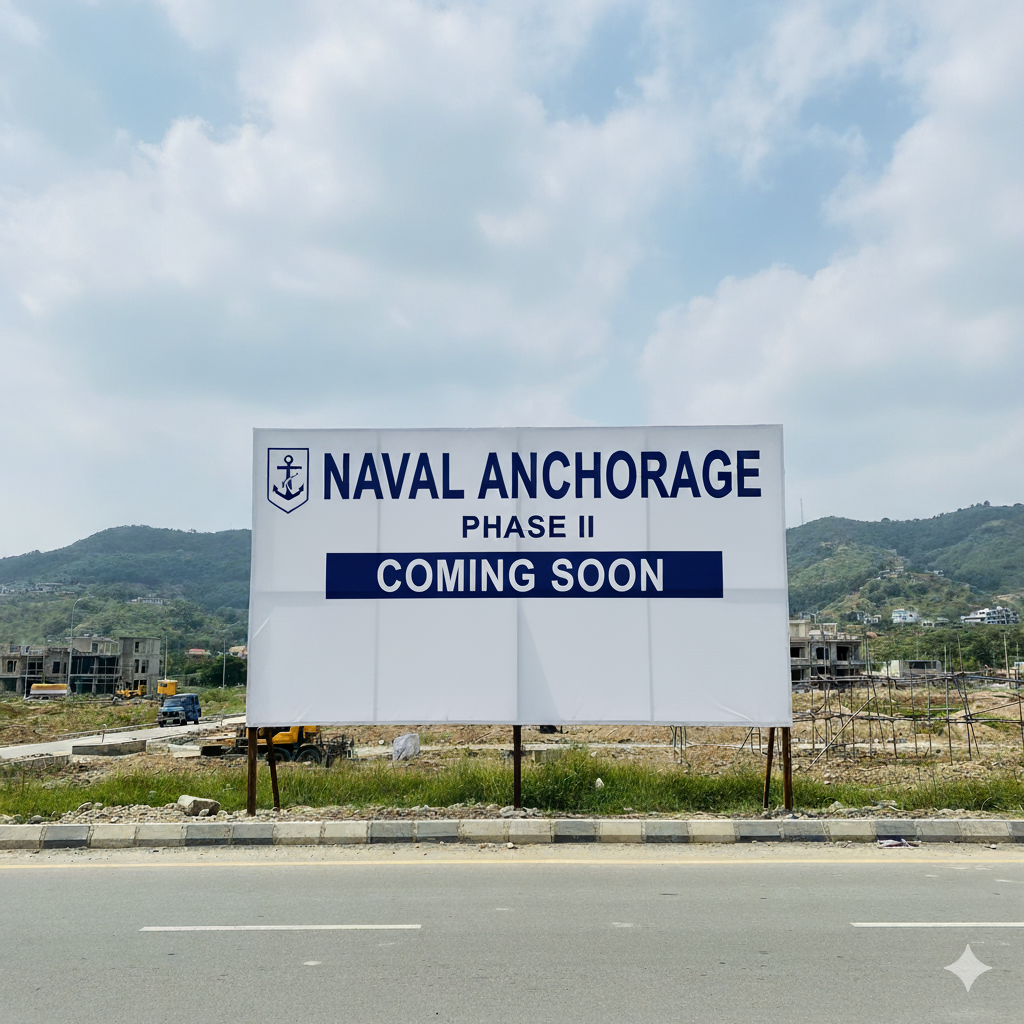 Naval Anchorage 2 plots are available at easy installments plan