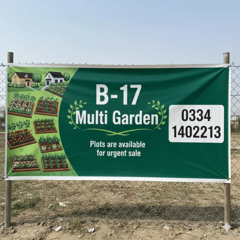 B-17 Multi garden Islamabad kanal plot for urgent sale