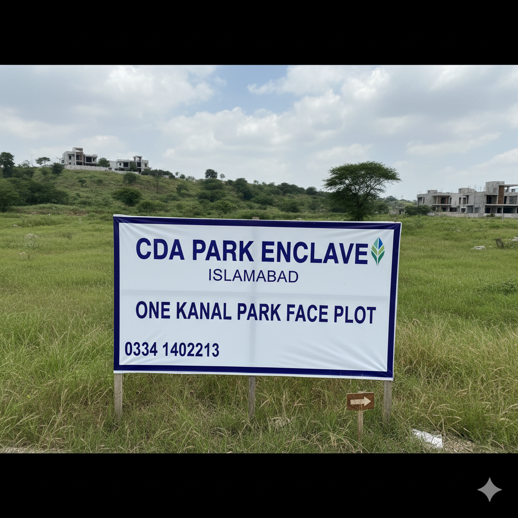 CDA Park Enclave Islamabad One kanal park face plot for sale