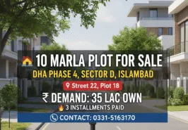 10 Marla Plot on installment DHA 4 , Islamabad