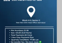 DHA Phase 5 Commercial Plots for Sale on installment