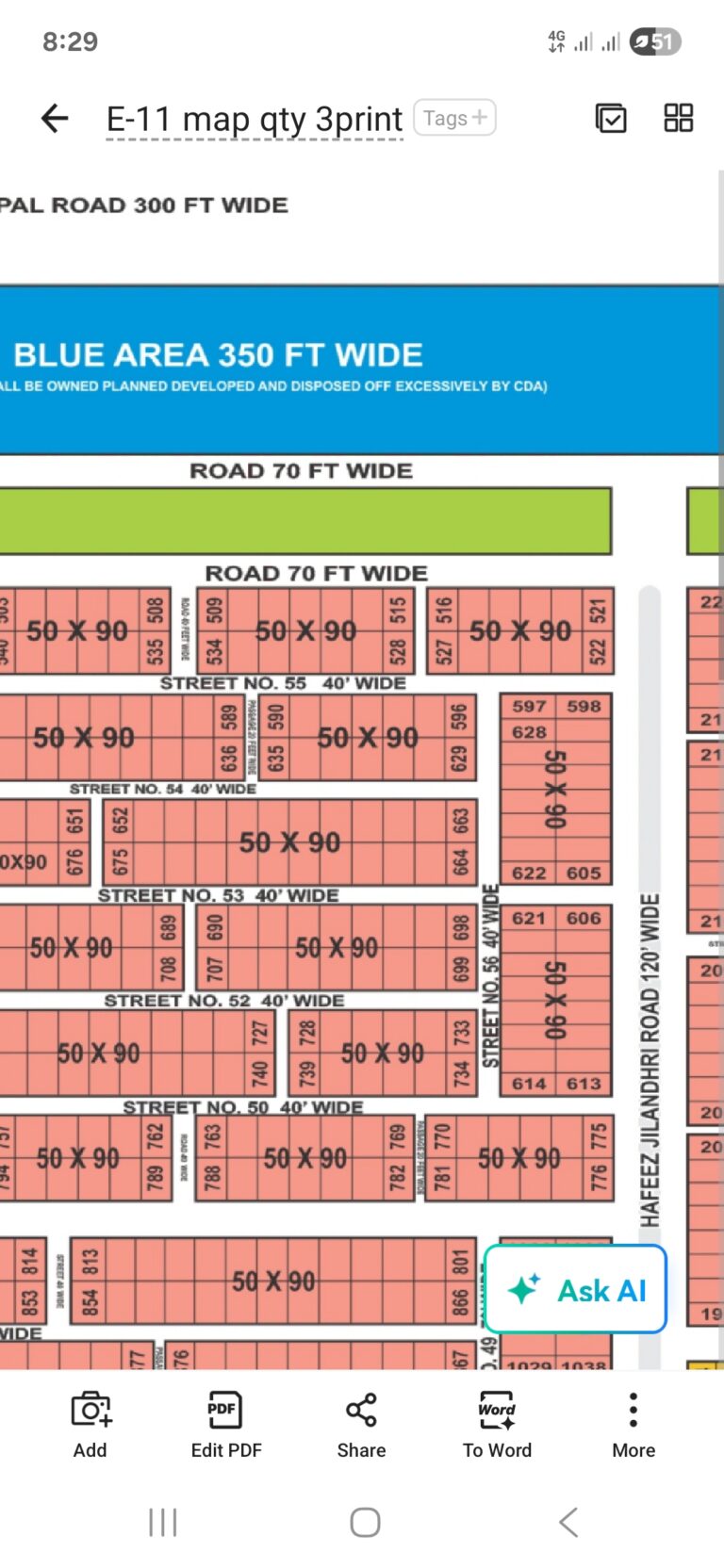 Sector F-14/2 one kanal corner & S. Road Residential Plot For urgent sale
