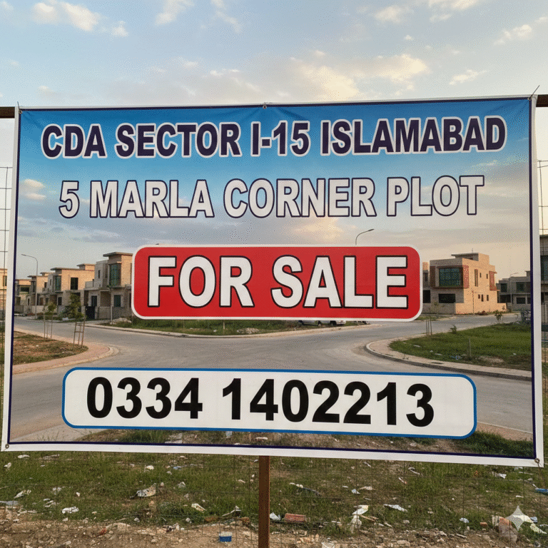 CDA Sector I-15 Islamabad corner plot for urgent sale