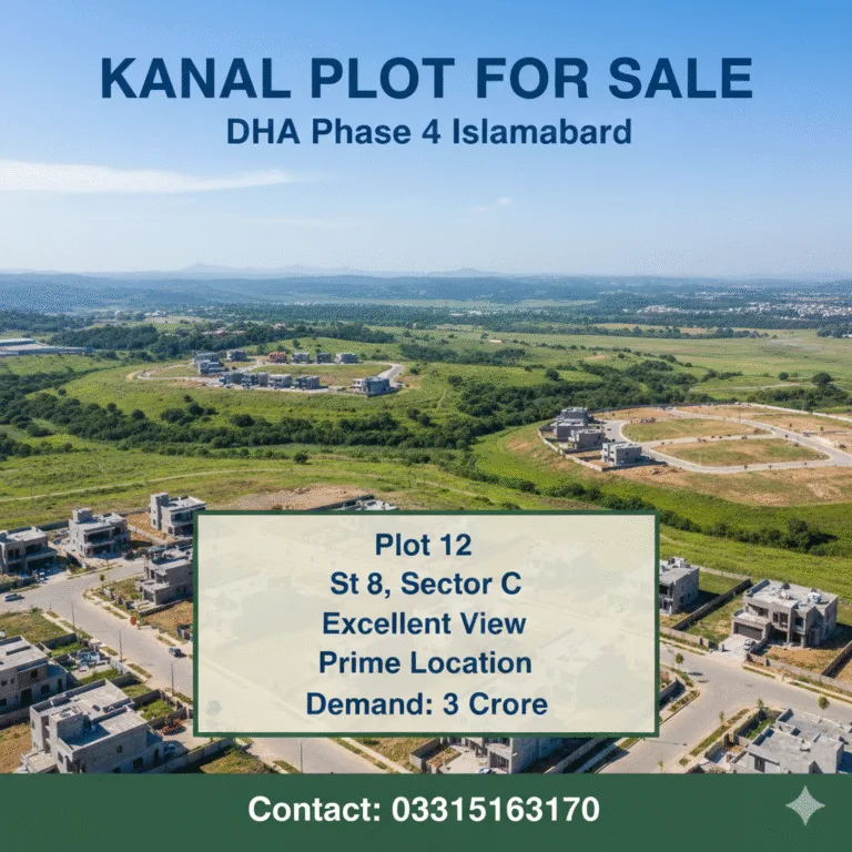 I kanal DHA 4 Islamabad plot for sale